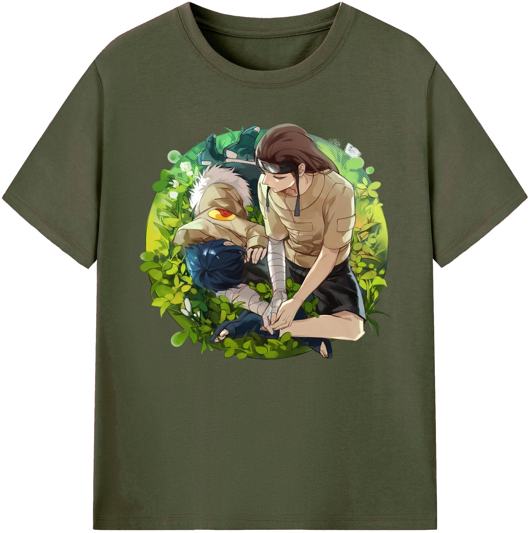 （画像用） NARUTO -ナルト- 日向ネジ Hyūga Neji 綿100％ メンズ半袖Tシャツ｜肌触りやわらか＆通気性